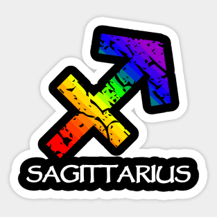 Sagittarius Zodiac Symbol in Rainbow Color Sticker